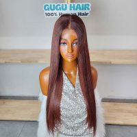 Choco Brown Bone Straight Human Hair Wig 26 inches - 100% Human Hair 2 Bone Straight Human Hair Wig 26 inches