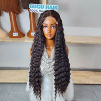 Chocolate Brown Deep Curly Lace Wig - Long Vietnamese Raw Hair Deep Wave Frontal Wig 2 Chocolate Brown Deep Curly Lace Wig - Long Vietnamese Raw Hair Deep Wave Frontal Wig