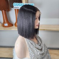 Classic Straight Short Bob Lace Wig - Vietnamese Human Hair Glueless 4x4 Closure Wig - Natural Black