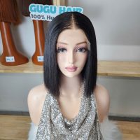Classic Straight Short Bob Lace Wig - Vietnamese Human Hair Glueless 4x4 Closure Wig - Natural Black