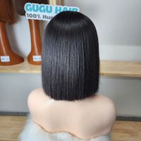 Classic Straight Short Bob Lace Wig - Vietnamese Human Hair Glueless 4x4 Closure Wig - Natural Black