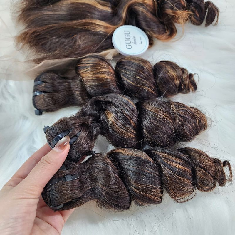 GUGU HAIR – Raw Vietnamese Human Hair Wig 128 Weft hair – Loose Wave – Ombre color – Vietnamese Hair Factory, Best Quality Hair From Vietnam