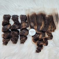 GUGU Hair Vietnamese Loose Wave Bundles Hair Extensions – Piano Brown Human Hair 2 Weft hair – Loose Wave – Ombre color – Vietnamese Hair Factory, Best Quality Hair From Vietnam
