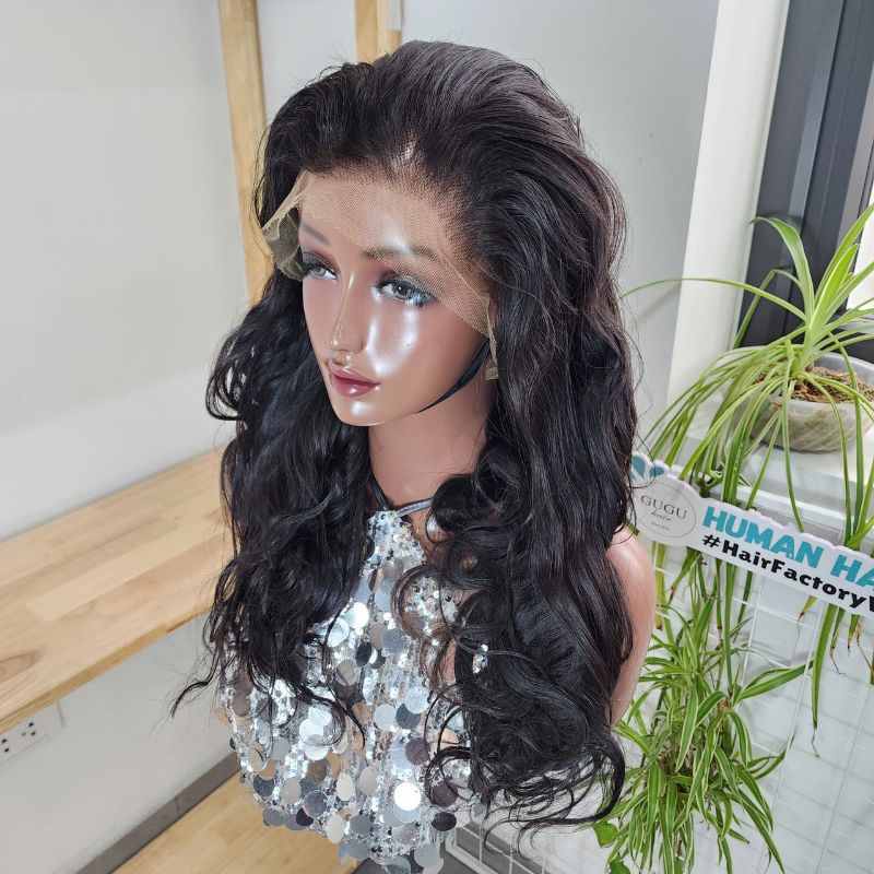 Luxury Body Wave Human Hair Lace Front Wig - Natural Black Vietnamese Virgin Hair