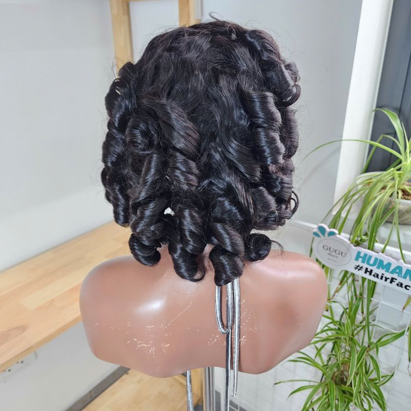 Bouncy Curls Human Hair Wigs Short