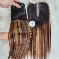 Straight Human Hair Bundles with Closure