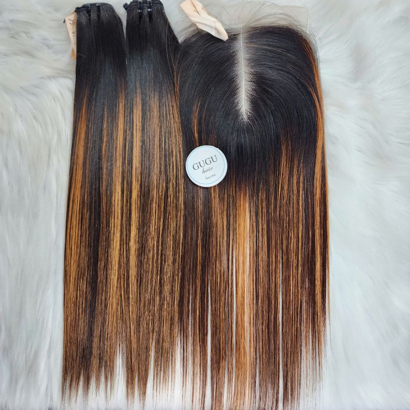 Straight Human Hair Bundles with Closure