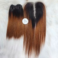 bundles human hair straight with closuse
