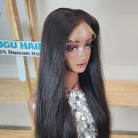 Natural Straight Raw Vietnamese Human Hair Wig 13x4 Frontal Swiss Lace