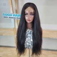 Natural Straight Raw Vietnamese Human Hair Wig 13x4 Frontal Swiss Lace