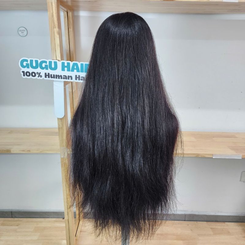 Natural Straight Raw Vietnamese Human Hair Wig 13x4 Frontal Swiss Lace