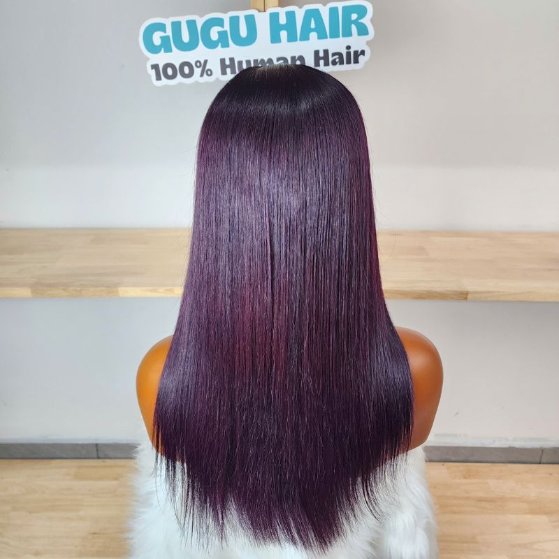 Bone Straight – Burgundy dark root – Vietnamese Hair Factory, Best Quality Hair From Vietnam