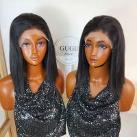 Bob Wig Human Hair 10 Inch Straight Bob Wig Black