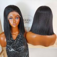 Bob Wig Human Hair 10 Inch Straight Bob Wig Black