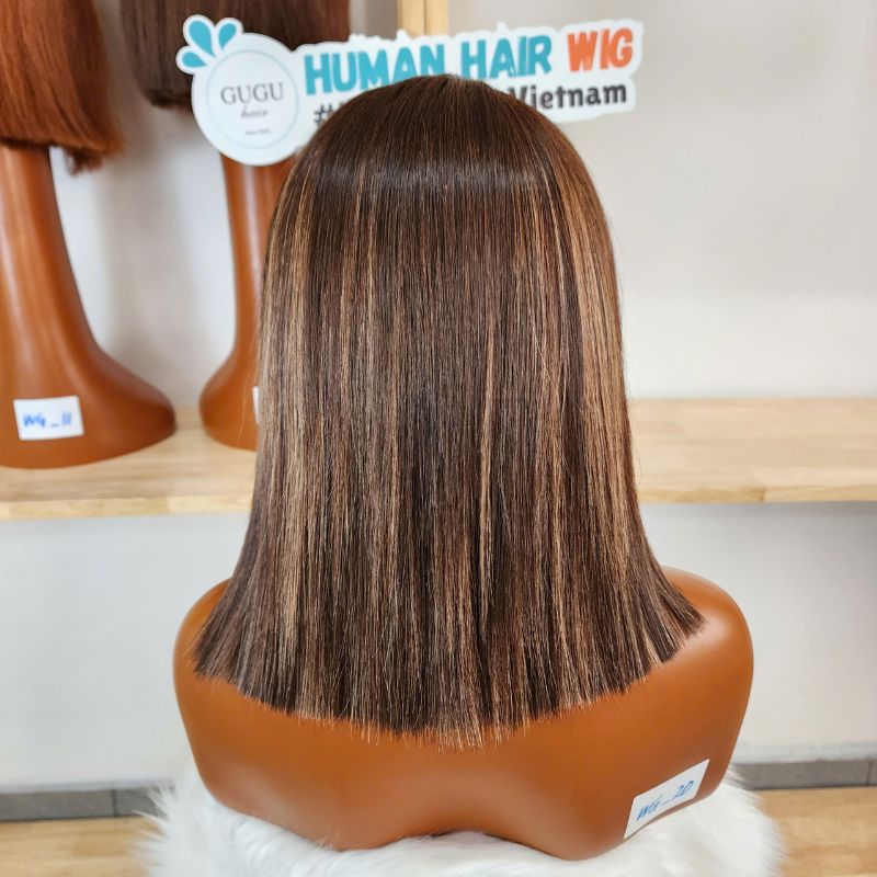 13X4 Straight #4 Brown Bob Wig Human Hair Glueless Lace Frontal Wigs