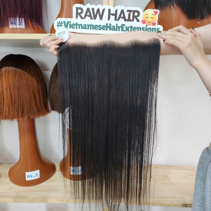 GUGU HAIR – Raw Vietnamese Human Hair Wig 113 13x4 hd lace frontal closure straight human hair frontal pre plucked