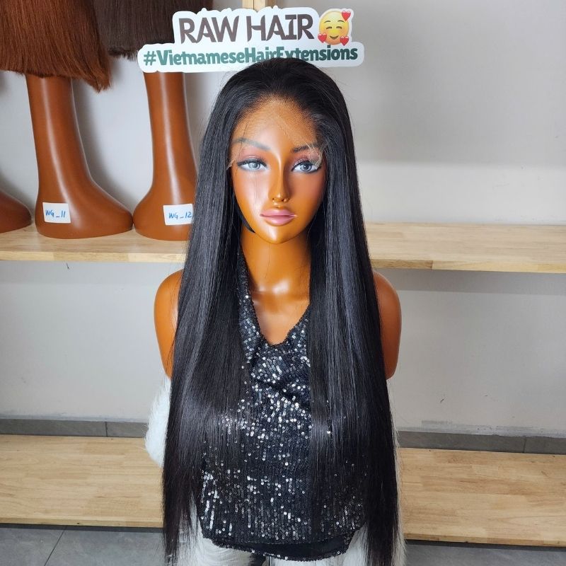 Raw Hair Vietnamese Bone Straight Full 13x4 Lace Front Human Hair Wigs