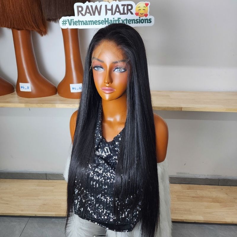 Raw Hair Vietnamese Bone Straight Full 13x4 Lace Front Human Hair Wigs