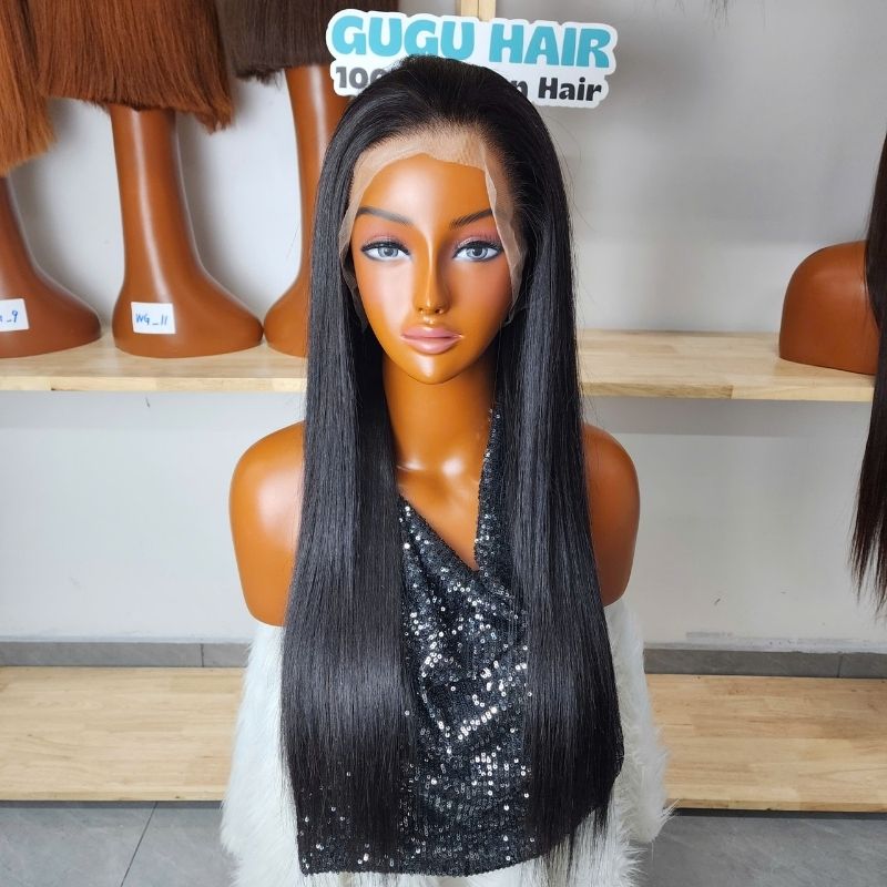 13x6 Bone Straight HD Transparent Front Human Hair Wig