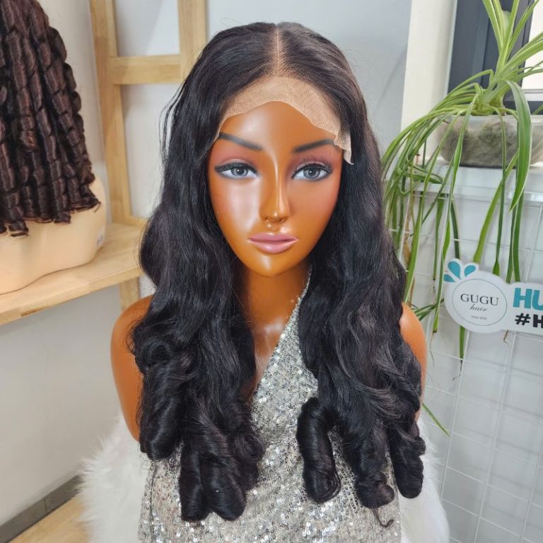 26 Inches Lace Frontal Black Egg Curly Human Hair Wig - Luxury Human Hair
