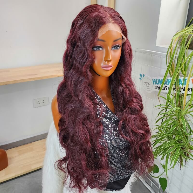 GUGU HAIR – Raw Vietnamese Human Hair Wig 19 26 Inch Natural Color Body Wave Lace Front Wigs