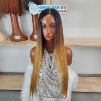 30 Inch Ombre Highlight Straight Wig - HD Lace Closure Human Hair Wig