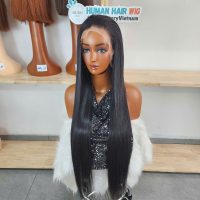 Long Bone Straight Vietnamese Human Hair Wig – HD Transparent Lace Front | GUGU Hair