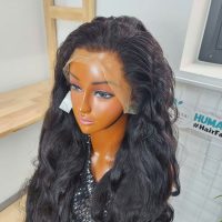 30 Inches Body Wave Black Human Hair - 100% Raw Human Hair Wig