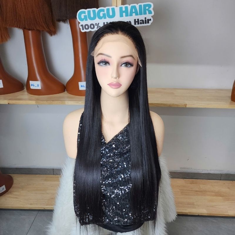 30 Inches Natural Black Bone Straight Wig Human Hair