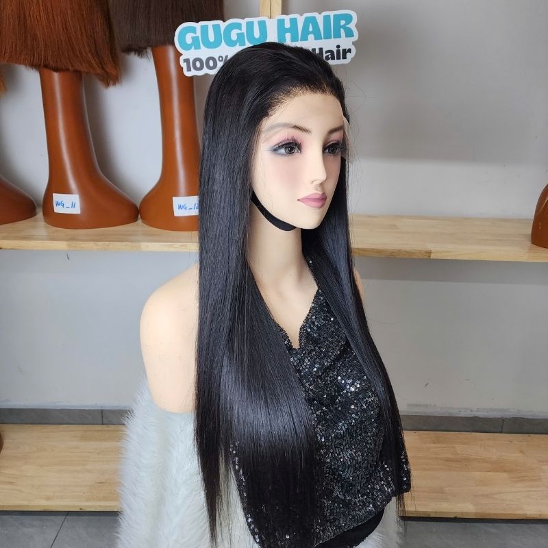 30 Inches Natural Black Bone Straight Wig Human Hair