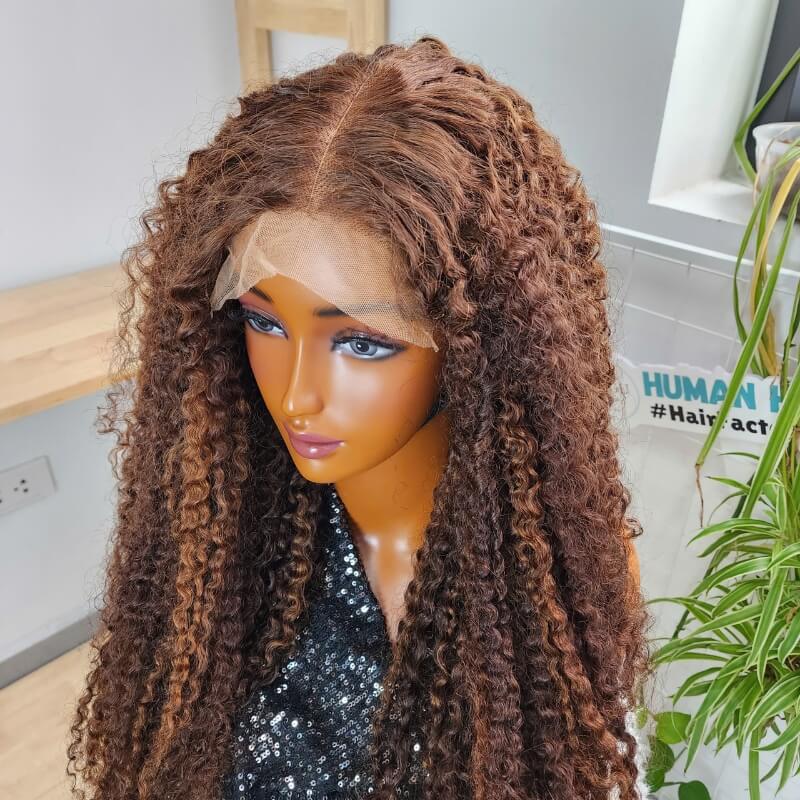 Burmese Curly Glueless Chocolate Brown Drawstring Wear Go Wig | Lace 5x5 GUGU 4 5X5 LACE Closure Burmese Curly Wig