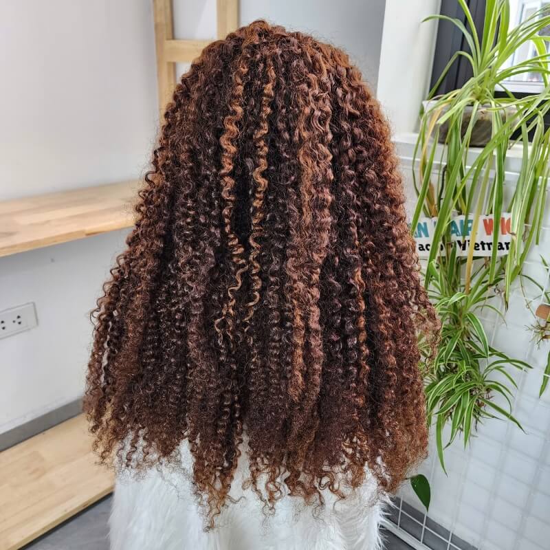 4/27 Highlight Burmese Curly Hair Bundles Human Hair Wig | Direct Factory GUGU HAIR 10 5X5 LACE Closure Burmese Curly Wig