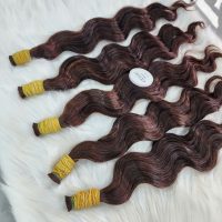 4 Medium Brown Body Wave Bulk Human Braiding Hair