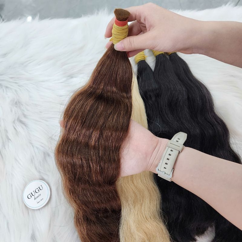 Double Drawn Wave Bulk Human Hair For Braiding