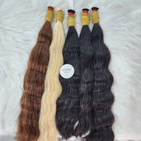 Double Drawn Wave Bulk Human Hair For Braiding