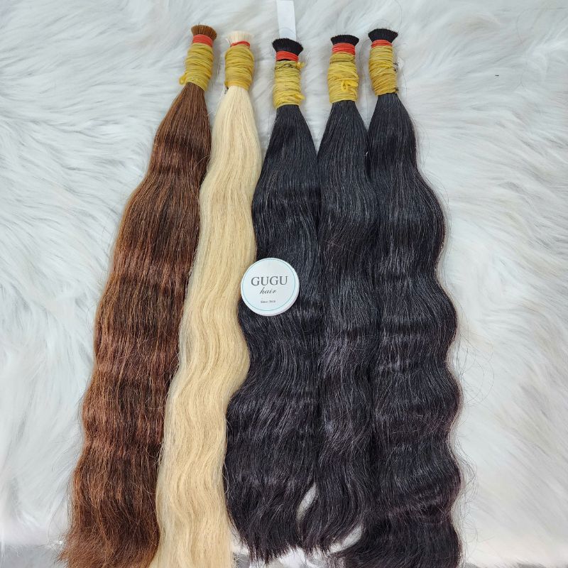 Double Drawn Wave Bulk Human Hair For Braiding