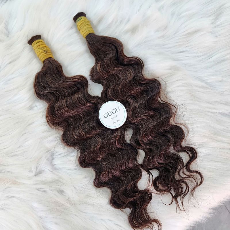 Bulk Human Hair For Braiding D4#/30 Deep Wave