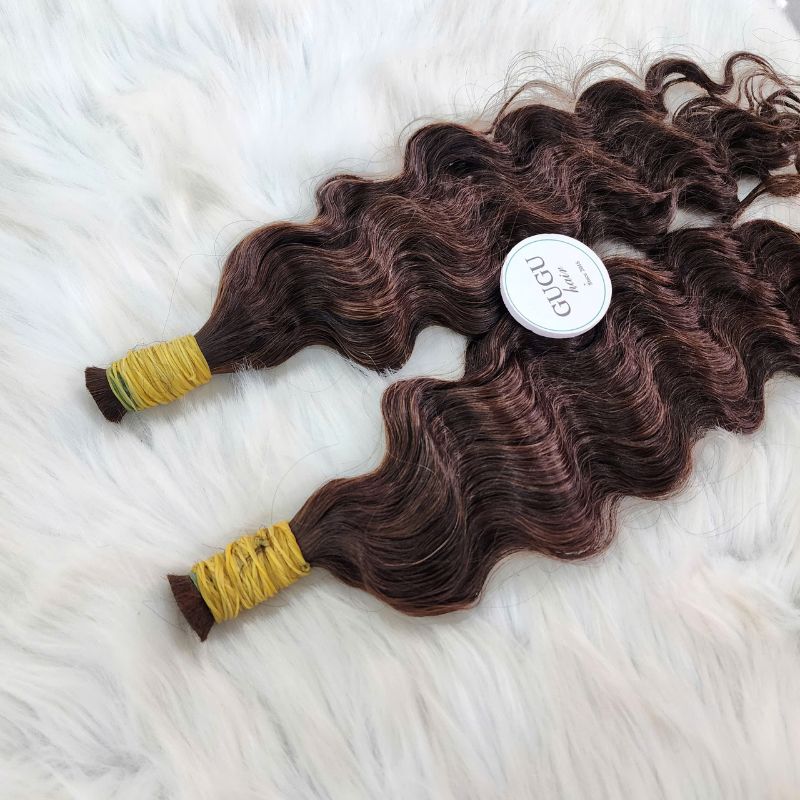 Bulk Human Hair For Braiding D4#/30 Deep Wave