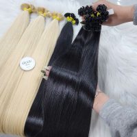 Black Flat Tip Human Hair Extensions - Best Hair Extensions GUGU HAIR 2 Premium Flat Tip Keratin Hair Extensions