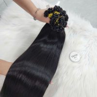 Black Flat Tip Human Hair Extensions - Best Hair Extensions GUGU HAIR 4 Flat Tip Hair Extensions Jet Black #1 Keratin Hair Extensions