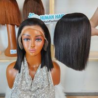 Glueless Bone straight 13x4 Frontal Lace Ready to Go Bob Wig