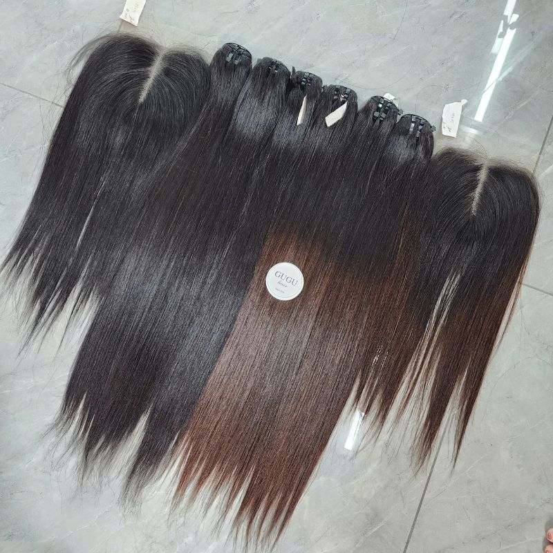 Natural Black Bone Straight Hair Weft - Human Hair Extensions