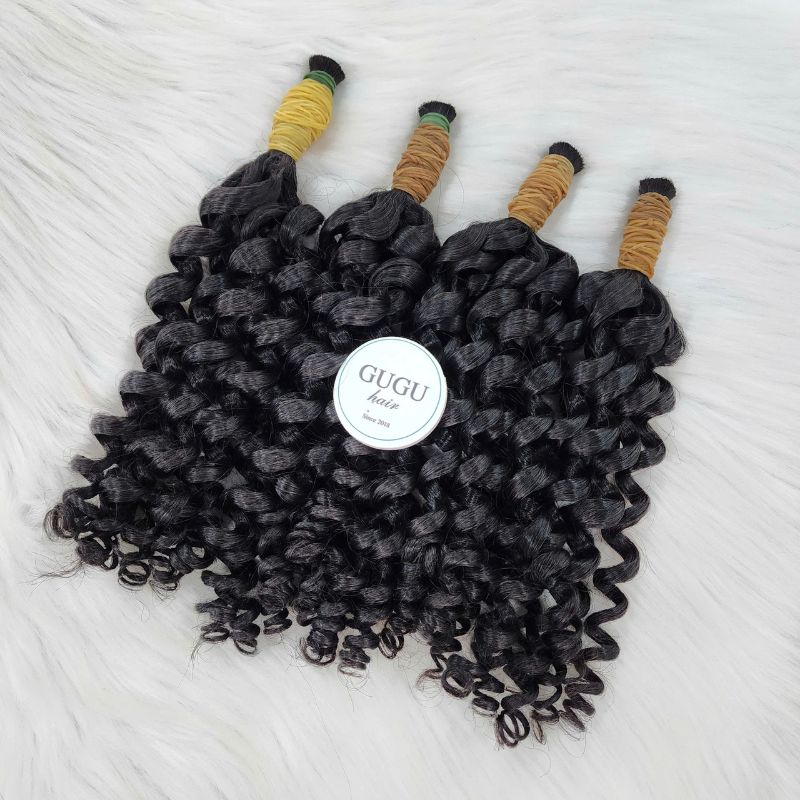 Pixie Curly Bulk Human Hair for Braiding – 100% Vietnamese Human Hair Extensions 7 Double Drawn Pixie Curly Bulk Human Hair For Braiding