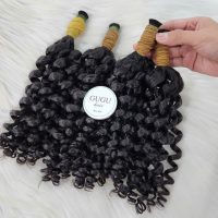 Pixie Curly Bulk Human Hair for Braiding – 100% Vietnamese Human Hair Extensions 4 Double Drawn Pixie Curly Bulk Human Hair For Braiding