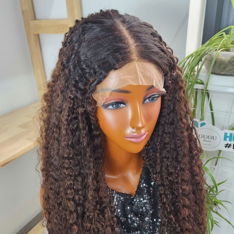 Premium Brown Kinky Curly Bulk Human Hair Wig – 100% Vietnamese Human Hair