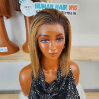 Super Double Drawn Ombre Brown Blonde Bob Wig Human Hair | GUGU HAIR
