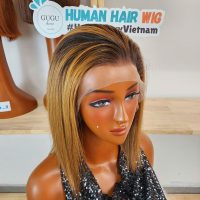 Super Double Drawn Ombre Brown Blonde Bob Wig Human Hair | GUGU HAIR