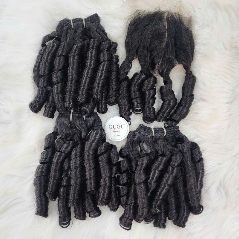 GUGU HAIR – Raw Vietnamese Human Hair Wig 92 Vietnamese raw bouncy curly hair weave