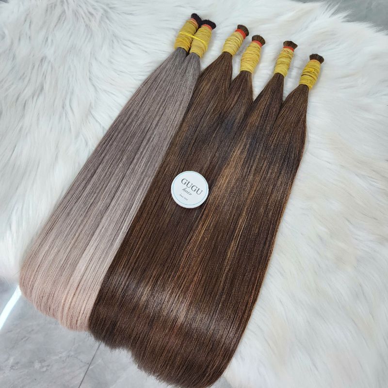 Straight Hair Extensions Natural Color Vietnamese 100% Raw Hair Quality