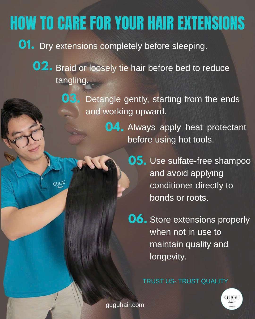 The Ultimate Guide on How to Wash Wigs and Hair Extensions Properly 6 how to care for your hair extensions